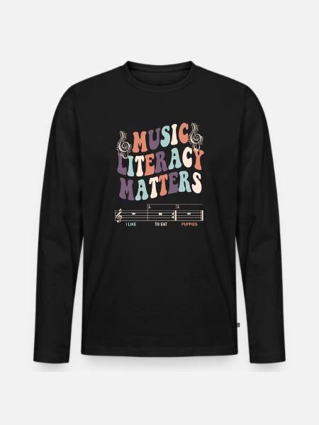 Music Literacy Matters - Men's Premium Organic Long Sleeve Shirt - black