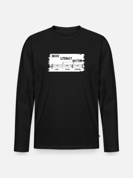 Music Literacy Matters - Men's Premium Organic Long Sleeve Shirt - black