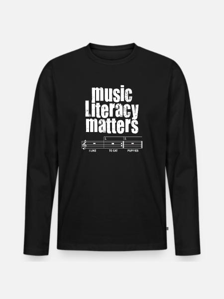 Music Literacy Matters - Men's Premium Organic Long Sleeve Shirt - black