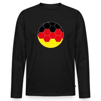 Hexagone du football allemand - T-shirt manches longues Premium bio Homme - noir - Devant - Nico (187cm)