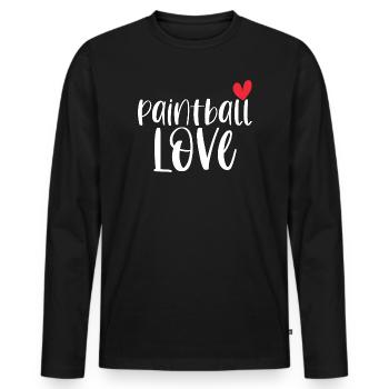 Paintball Love Paintballer Gotcha Gift - Men's Premium Organic Long Sleeve Shirt - black - Front - Nico (187cm)