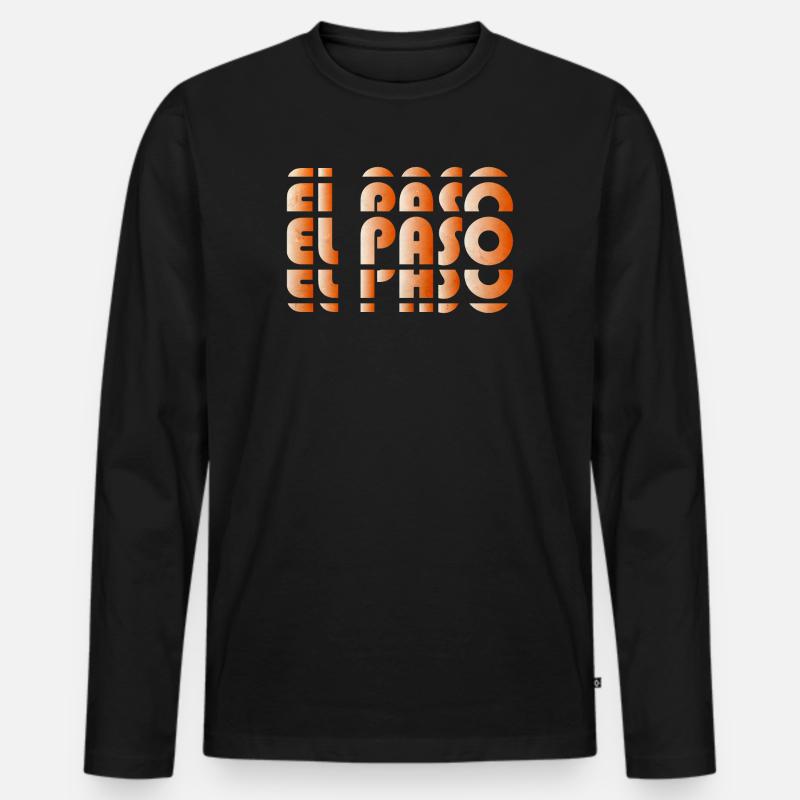El Paso Gradient Grid - Männer Premium Bio Langarmshirt - Schwarz