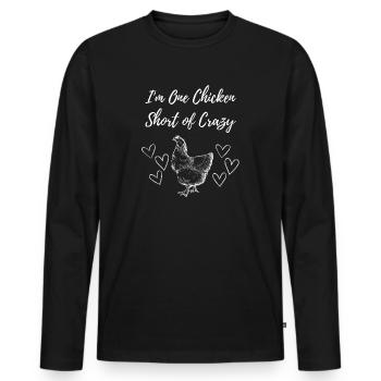 Il me manque un poulet de fou - Chicken Lovers - T-shirt manches longues Premium bio Homme - noir - Devant - Nico (187cm)
