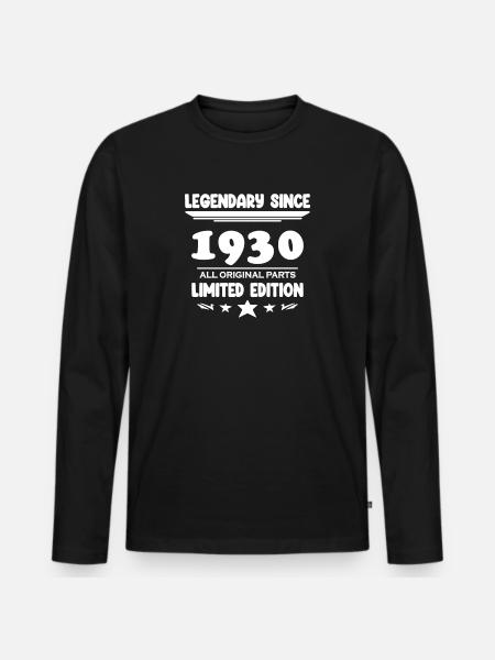 1930 - Born 1930 - Men's Premium Organic Long Sleeve Shirt - black