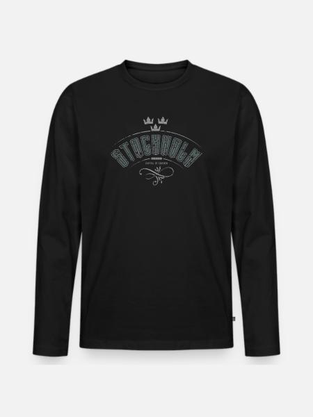 Stockholm 2-fäger - Men's Premium Organic Long Sleeve Shirt - black