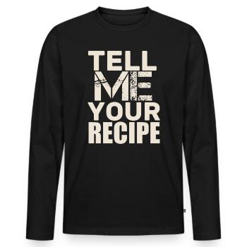 tell recipe - Männer Premium Bio Langarmshirt - Schwarz - Vorne - Nico (187cm)