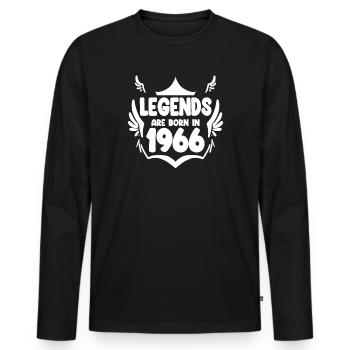 1966 - Born 1966 - Year of birth 1966 - Men's Premium Organic Long Sleeve Shirt - black - Front - Nico (187cm)