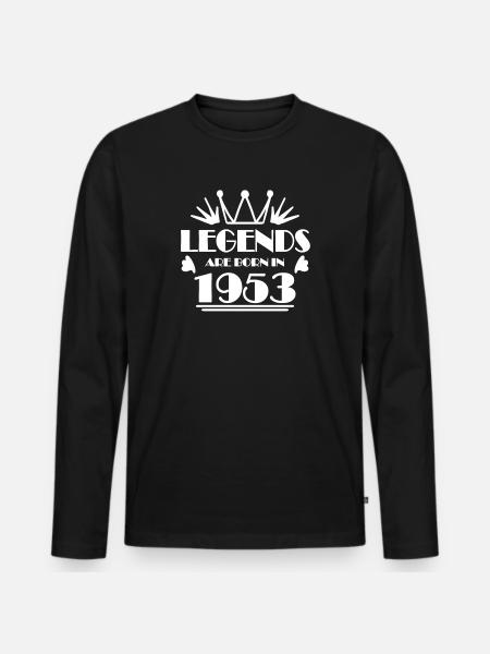 1953 - Born 1953 - Men's Premium Organic Long Sleeve Shirt - black
