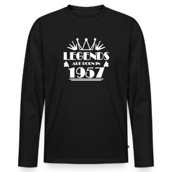 1957 - Né en 1957 - T-shirt manches longues Premium bio Homme - noir - Devant - Nico (187cm)