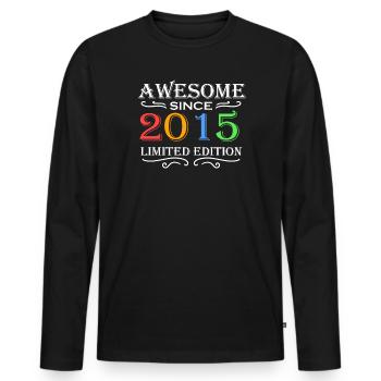 2015 - Vintage 2015 - Fantastic since 2015 - Men's Premium Organic Long Sleeve Shirt - black - Front - Nico (187cm)
