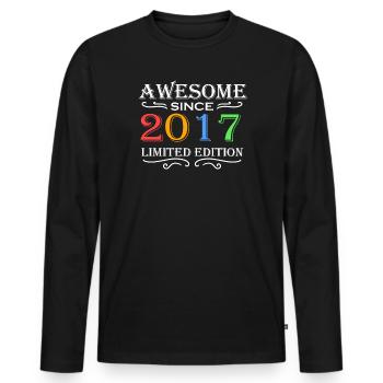 2017 - Vintage 2017 - Fantastic since 2017 - Men's Premium Organic Long Sleeve Shirt - black - Front - Nico (187cm)