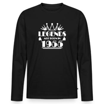 1955 - Né en 1955 - T-shirt manches longues Premium bio Homme - noir - Devant - Nico (187cm)