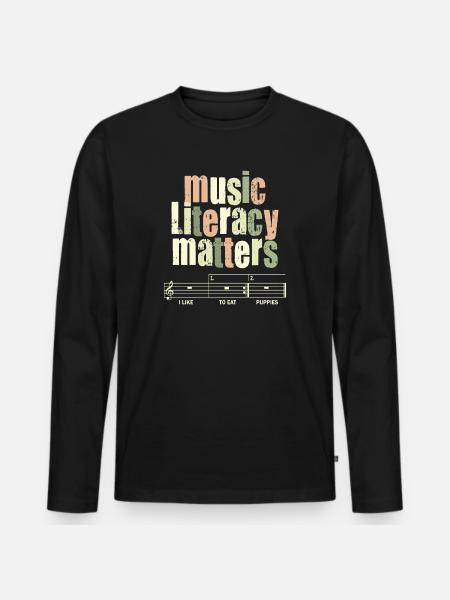 Music Literacy Matters - Men's Premium Organic Long Sleeve Shirt - black