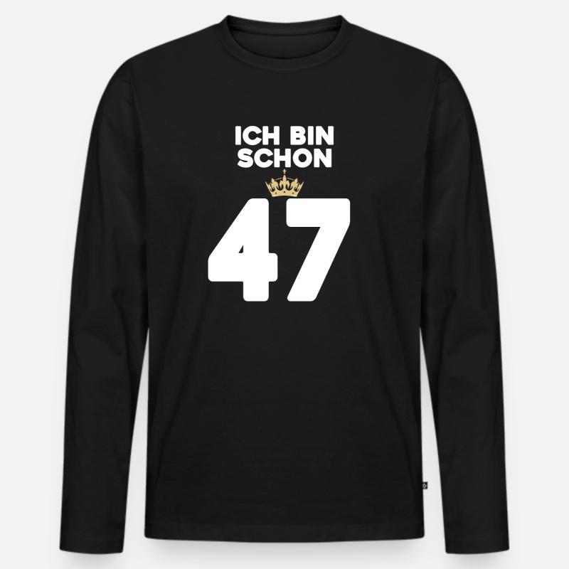 ICH BIN 37 - Männer Premium Bio Langarmshirt - Schwarz