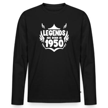 1950 - Né 1950 - Année de construction 1950 Cadeau - T-shirt manches longues Premium bio Homme - noir - Devant - Nico (187cm)