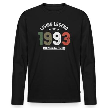 Living Legend 1993 Limited Edition - Männer Premium Bio Langarmshirt - Schwarz - Vorne - Nico (187cm)