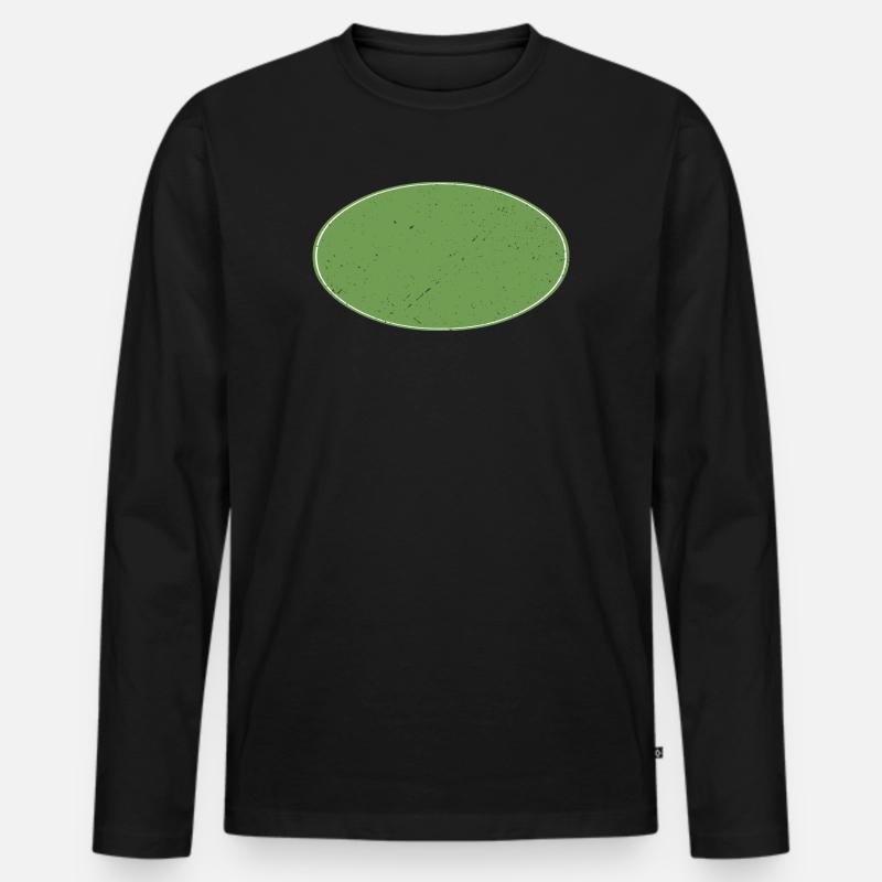Ovaler Background schmutzig grün - Männer Premium Bio Langarmshirt - Schwarz
