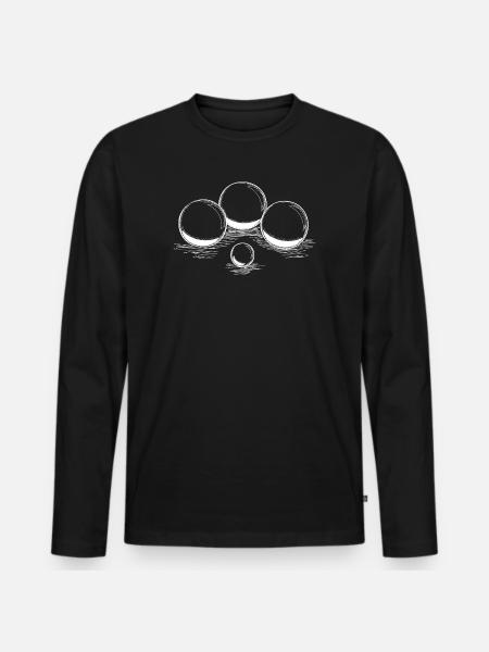Boules pour pétanque et pétanque - T-shirt manches longues Premium bio Homme - noir