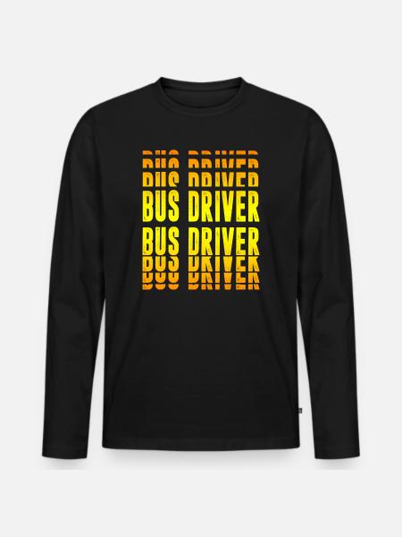 Bus driver design - Men's Premium Organic Long Sleeve Shirt - black