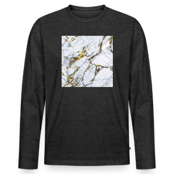 Marble White Gold Texture - Men's Premium Organic Long Sleeve Shirt - heather anthracite - Front - Nico (187cm)