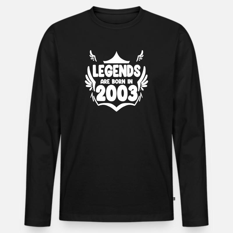 2003 - Jahrgang 2003 - Männer Premium Bio Langarmshirt - Schwarz