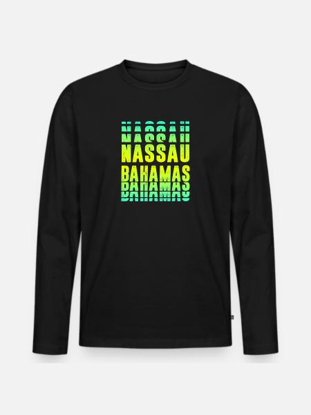 Nassau Bahamas Design - Men's Premium Organic Long Sleeve Shirt - black