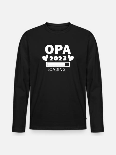 Opa 2023 - Opa werden - Bald Opa - Männer Premium Bio Langarmshirt - Schwarz