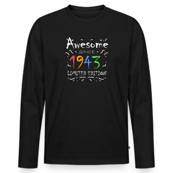 1943 - Né en 1943 - Fantastique depuis 1943 - T-shirt manches longues Premium bio Homme - noir - Devant - Nico (187cm)