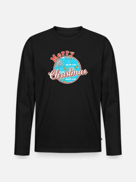 Merry christmas xmas - T-shirt manches longues Premium bio Homme - noir