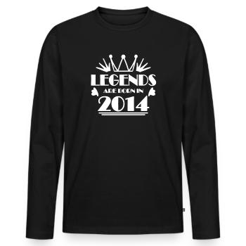 2014 - Jahrgang 2014 - Männer Premium Bio Langarmshirt - Schwarz - Vorne - Nico (187cm)