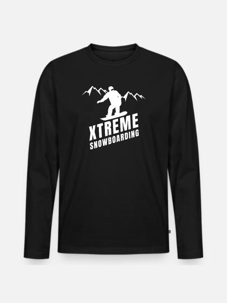 skiing, snowboarding, winter sports - Men's Premium Organic Long Sleeve Shirt - black