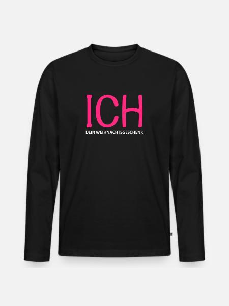 Ich Dein Weihnachtsgeschenk - Männer Premium Bio Langarmshirt - Schwarz
