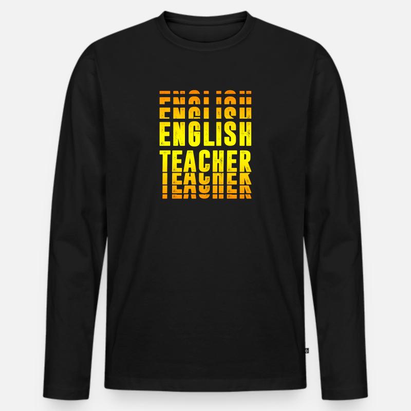 Englisch Lehrer Design - Männer Premium Bio Langarmshirt - Schwarz