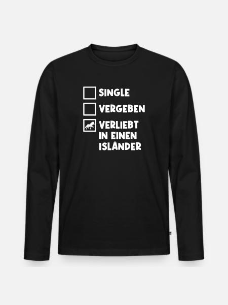 Islandpferde Pferdeliebe Statement Pferdenarr - Männer Premium Bio Langarmshirt - Schwarz