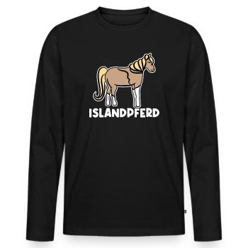 Islandpferde Pferde Pferdefan Stute Fohlen Spruch - Männer Premium Bio Langarmshirt - Schwarz - Vorne - Nico (187cm)