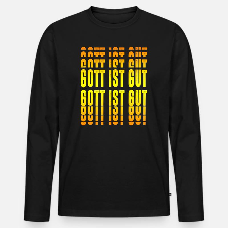 Gott ist gut - Männer Premium Bio Langarmshirt - Schwarz