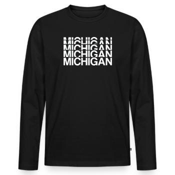 Michigan USA - Men's Premium Organic Long Sleeve Shirt - black - Front - Nico (187cm)