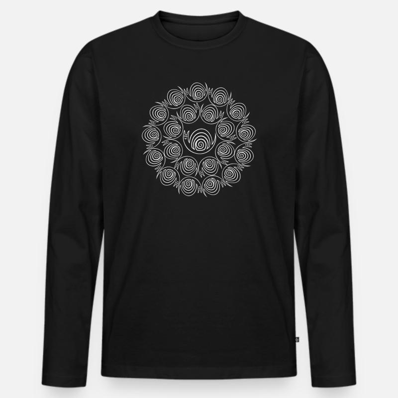 Schneckenkreise - Männer Premium Bio Langarmshirt - Schwarz