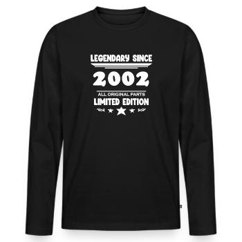 2002 - Année de construction 2002 - Né en 2002 - T-shirt manches longues Premium bio Homme - noir - Devant - Nico (187cm)
