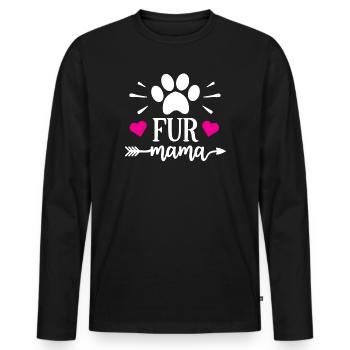 Maman à fourrure - T-shirt manches longues Premium bio Homme - noir - Devant - Nico (187cm)
