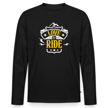 J’adore rouler - T-shirt manches longues Premium bio Homme - noir - Devant - Nico (187cm)