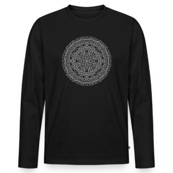 Mandala - Männer Premium Bio Langarmshirt - Schwarz - Vorne - Nico (187cm)