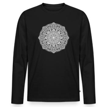 Mandala - Men's Premium Organic Long Sleeve Shirt - black - Front - Nico (187cm)