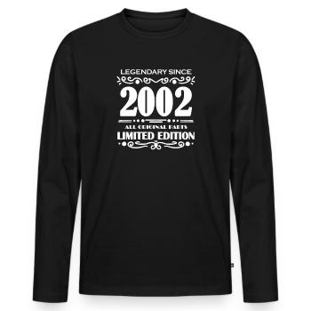 2002 - Année de construction 2002 - Né en 2002 - T-shirt manches longues Premium bio Homme - noir - Devant - Nico (187cm)