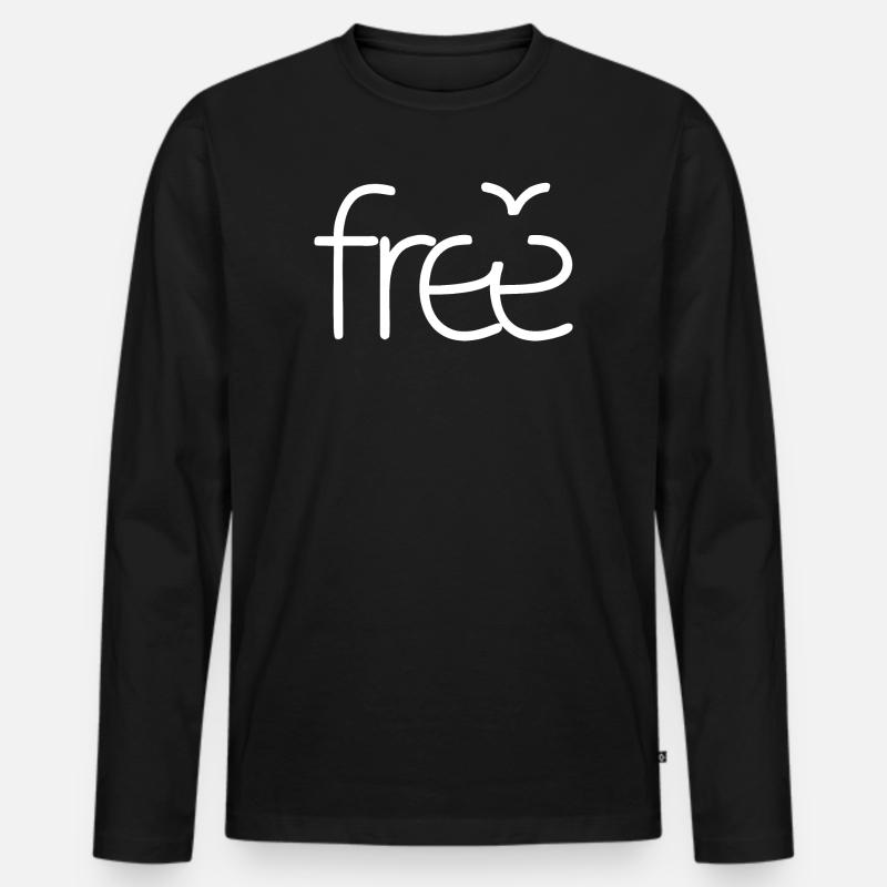 Kostenlos (dunkel) - Männer Premium Bio Langarmshirt - Schwarz