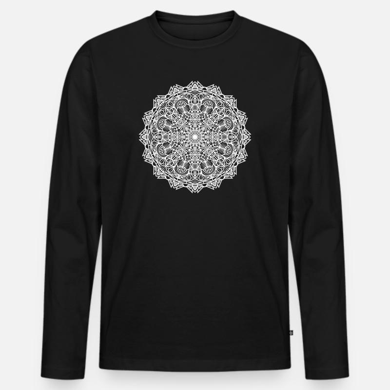 Mandala - Männer Premium Bio Langarmshirt - Schwarz