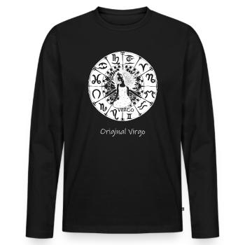 Zodiac sign Virgo 002 white - Men's Premium Organic Long Sleeve Shirt - black - Front - Nico (187cm)