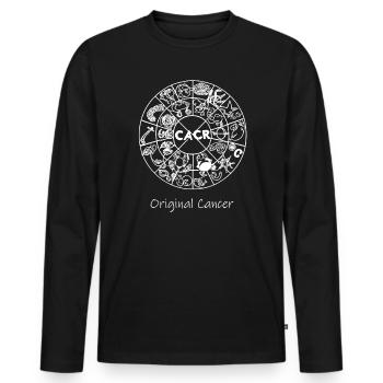 Signe du zodiaque Cancer 003 blanc - T-shirt manches longues Premium bio Homme - noir - Devant - Nico (187cm)