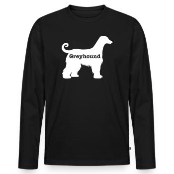Lévrier - T-shirt manches longues Premium bio Homme - noir - Devant - Nico (187cm)
