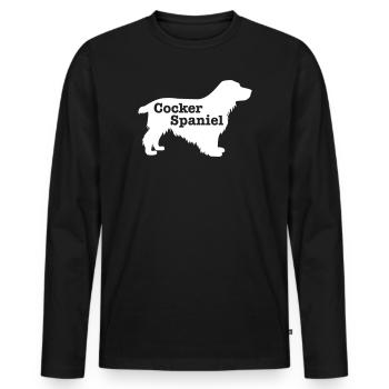 Cocker Spaniel - Männer Premium Bio Langarmshirt - Schwarz - Vorne - Nico (187cm)